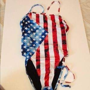 Jolyn Stars and Stripes size 28 NWOT onesie